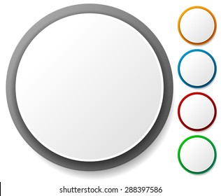 Circle graphics. Circles buttons, badges with blank space.