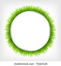 Circle With Grass, Vector Illustration