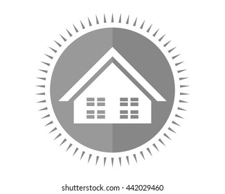 circle gray house housing home residence residential residency real estate image vector icon 