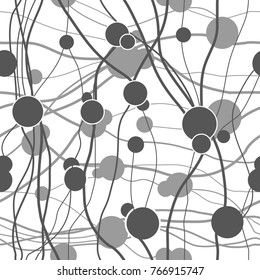 Circle gray on line seamless pattern . Fashion graphic seamless pattern design. Modern stylish abstract texture. Monochrome template for prints, textiles, wrapping, wallpaper, etc. Vector illustration