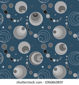 Circle gray and spiral seamless pattern . Fashion graphic seamless pattern design. Modern stylish abstract texture. Colorful template for prints, textiles, wrapping, wallpaper. Vector illustration