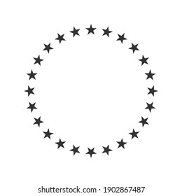circle with gray stars, icon, logo, poster, print version vector illustration
