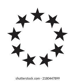 circle with gray stars, icon, logo, poster, print version vector illustration

