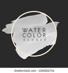 Circle gray watercolor banner vector
