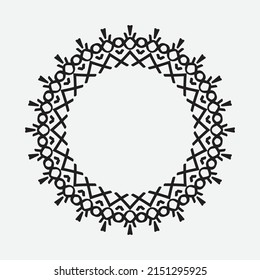 Circle greek frame. Round meander border. Decoration element pattern. Vector illustration isolated on white background