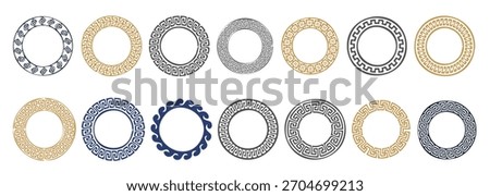 circle greek frames round meander borders decoration 