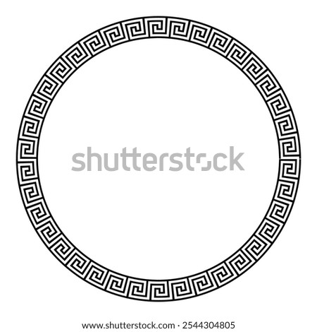 Circle greek pattern isolated on black background