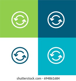 Circle green and blue material color minimal icon or logo design