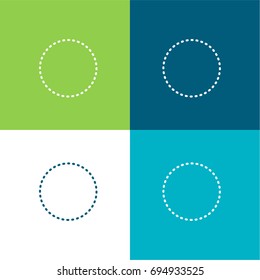 Circle green and blue material color minimal icon or logo design