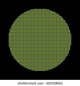 circle green color. abstract verdant squares. black background. vector illustration