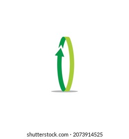 circle green colors ribbon arrow recycle symbol vector