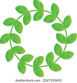 circle of green gradient flower petals