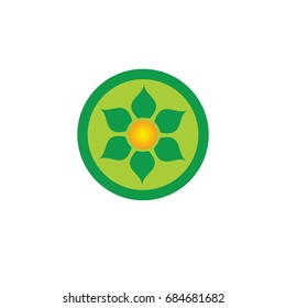 Circle green leaf ecology nature element vector logo. Leaf logo and abstract organic leaf logo.