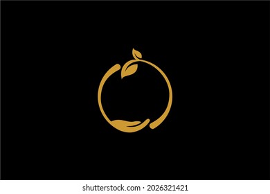Circle green leaf logo design. Bio natural abstract vector. Circle leaves icon symbols.
