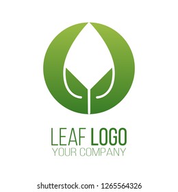 Circle green leaf logo icon vector design. Landscape design, garden, Plant, nature and ecology vector logo. Ecology Logotype concept icon. Vector illustration, isolated on white background.