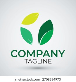Círculo Verde ícone do logotipo da folha ilustrações vetoriais