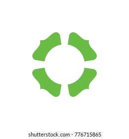 circle green leaf logo vector 