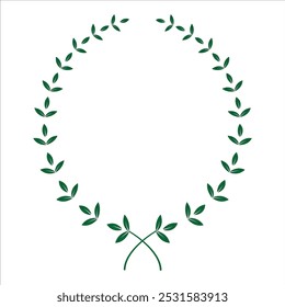 Círculo folha verde sobre fundo branco
