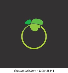 circle green leaf ring logo vector