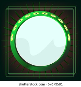 circle green retro frame