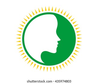 circle green silhouette image vector