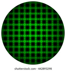 Circle of green squares on white background. Vector illustration.