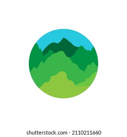 Kreis mit abstraktem Logo für den grünen Baum, Vektorsymbol-Symbol-Symbol-Illustration 