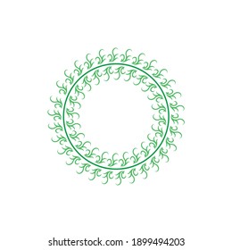 circle green wreath floral frame decorative vector design graphic