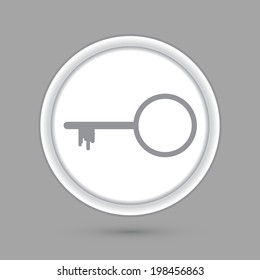 circle grey icon with a shadow. key