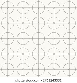 Circle grid with cross lines pattern, Seamless pattern in line design. circle, grid, cross, geometric, minimal vector. circle grid with cross lines pattern editable stroke pattern