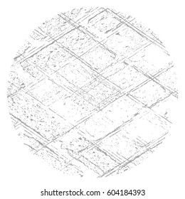 Circle Grid distress wavy scottish overlay texture for your design. Round grunge background. EPS10 vector. 