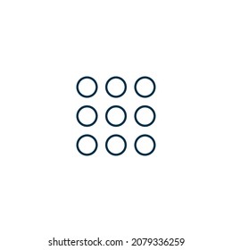 Circle Grid icon in flat style. Stock vector illustration isolated