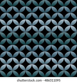 Circle grids pattern. Dark blue backdrop. Geometric ornament.