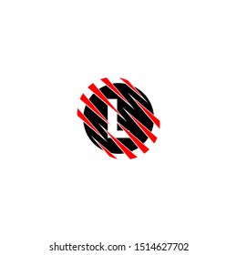 circle gripped with red claw L logo letter isolated with white background simple design suitable for technology