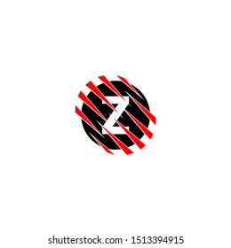 circle gripped with red claw Z logo letter isolated with white background simple design suitable for technology