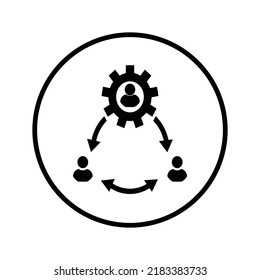 Circle, group, hierarchy icon. Black vector graphics.