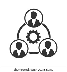 Circle, group, hierarchy, organization, structure icon. Black vector graphics