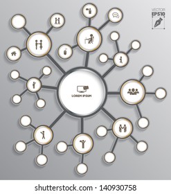 Circle group relation with icons / can use for business concept