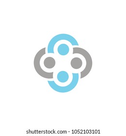 Circle group teamwork abstract logo vector