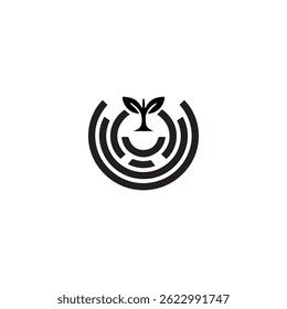 "Circle of Growth: Minimalist Nature-Inspired Logo"