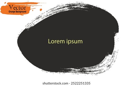 Circle grunge design element with distress texture. Black brush stroke. Vector grunge circle. Grunge round shape.Grunge banner..eps8