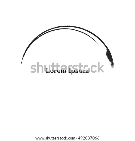 Circle grunge frame. dry feather. Arc logo grunge. Vector illustration EPS10. Circular arc.