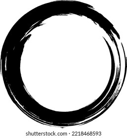 Marco gruñón circular. Pintado con un cepillo. Elemento de diseño. Logotipo. Cartel.