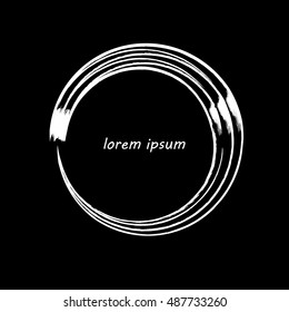  Circle grunge frame. Vector illustration EPS10. Circle frame painted with brush.