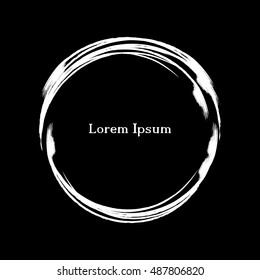  Circle grunge frame. Vector illustration EPS10. Round frame painted with brush. Hand drawn circle shape.