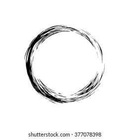 Circle grunge ink spot vector background