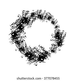 Circle grunge ink spot vector background