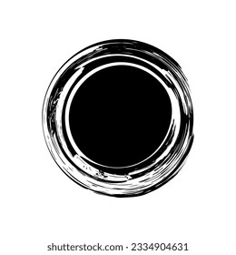 Círculo gruñir. Forma redondeada. Círculo de pincel con color negro Ilustración vectorial