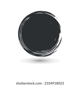 Cercle grunge. Forme grunge ronde. Cercle de brosse avec illustration Vectorielle à l'aquarelle noire