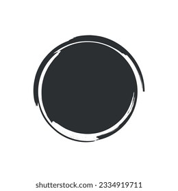 Circle grunge. Round grunge shape. Brushstroke circle with black color Vector illustration